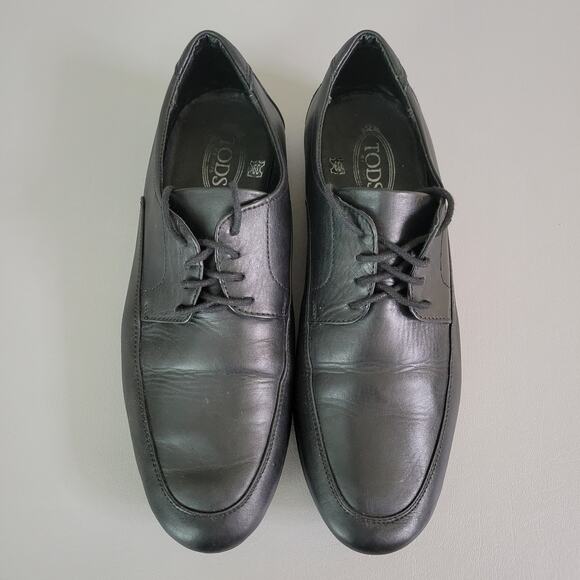 Tod's Women’s Sz 39 US 9 Lace Up Oxford Loafer Italy Made Comfort Black VTG - Picture 2 of 11